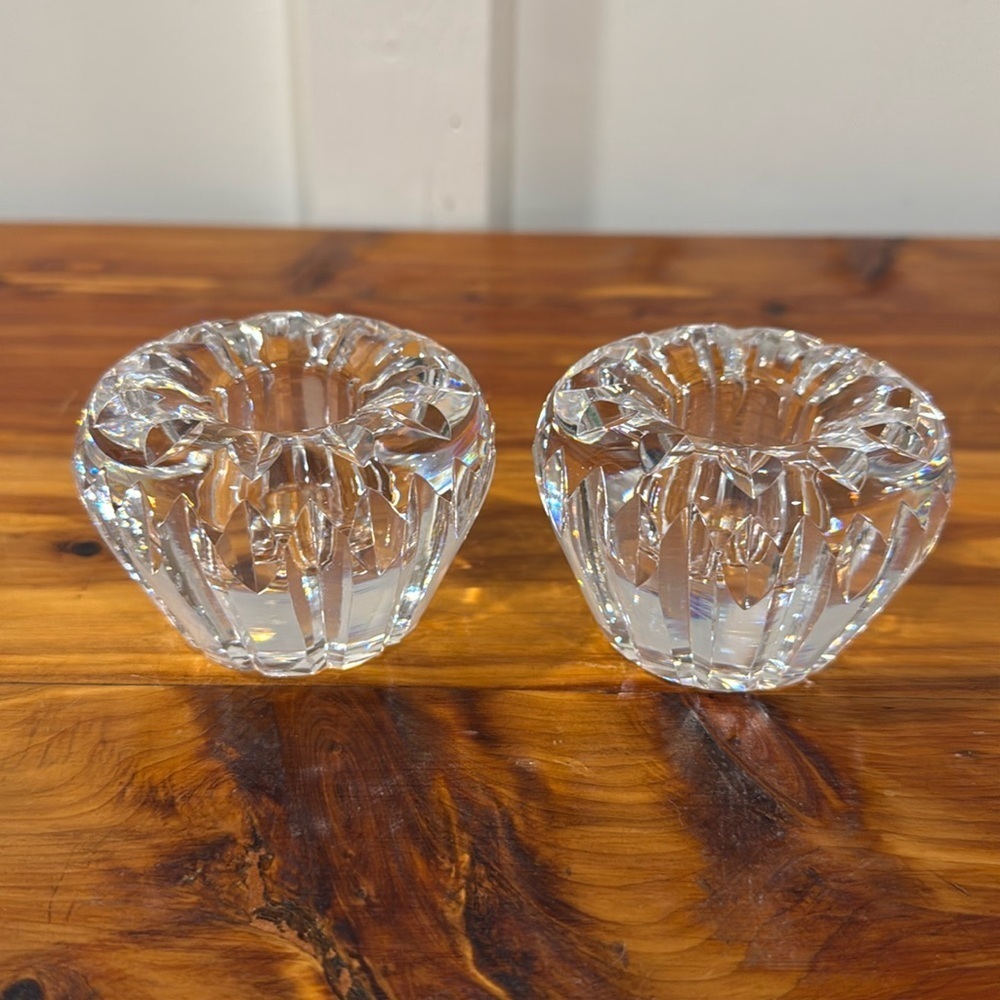 Waterford Crystal 2" Taper Candlestick Holder Pair